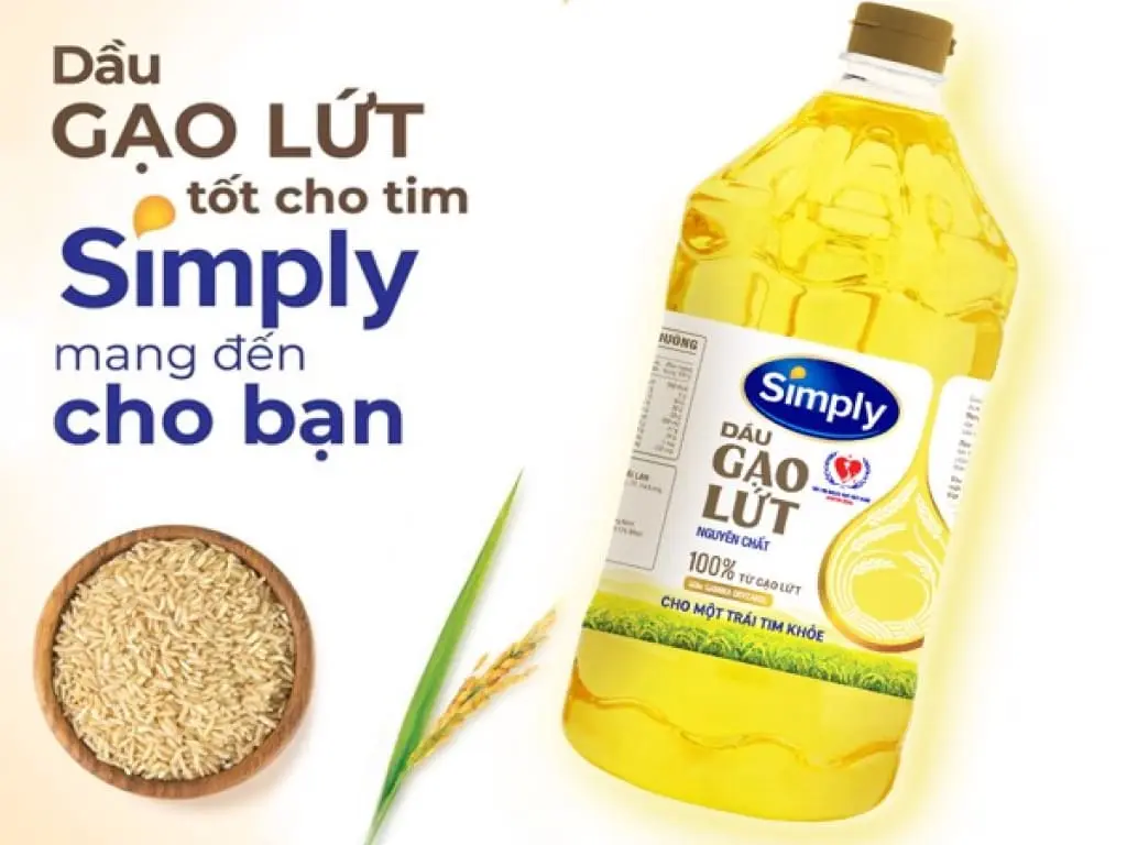 Dầu gạo lứt nguyên chất Simply 2L cho một trái tim khỏe mạnh