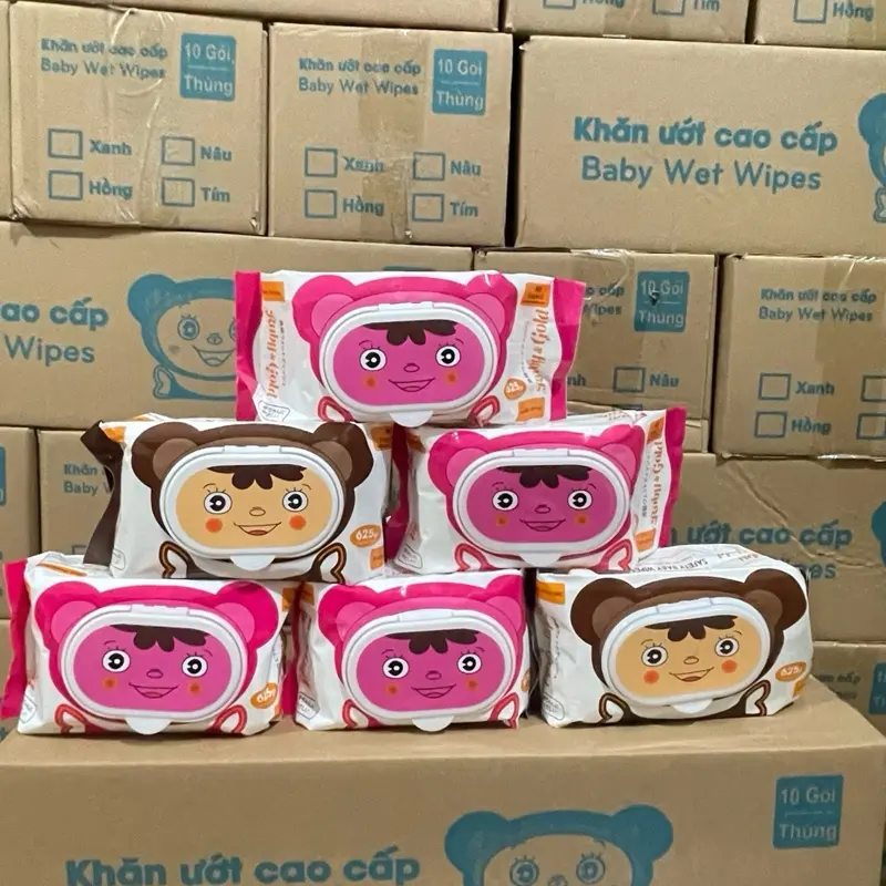 Thùng 10 bịch khăn ướt RUBY GOLD , BỊCH TO 625gr. Không mùi an toàn cho bé 1