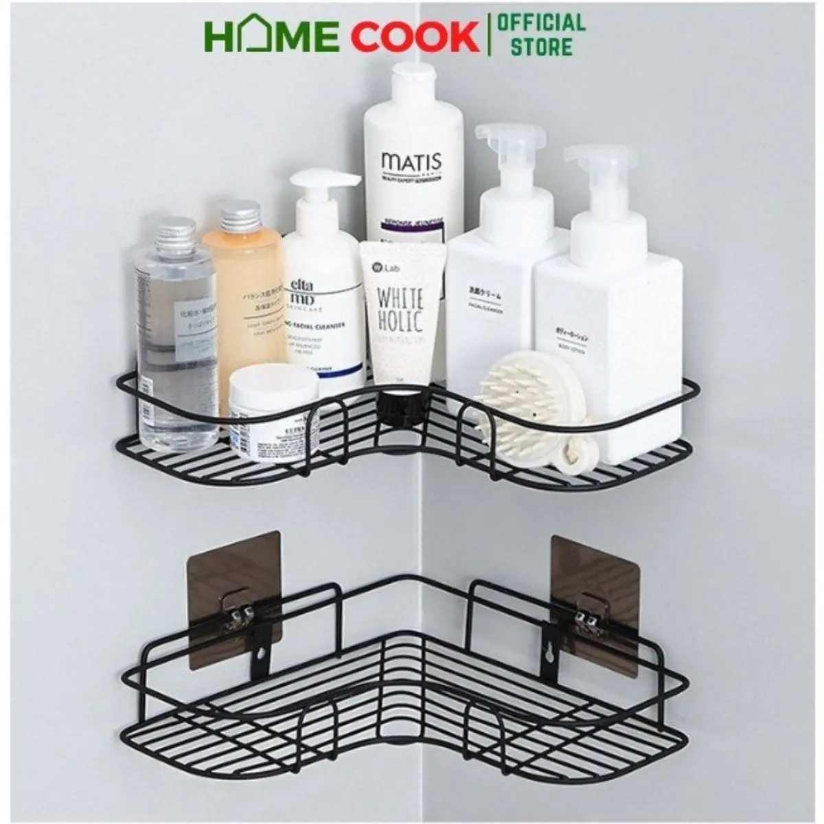 Kệ góc nhà tắm phun sơn tĩnh điện dán tường siêu dính trong nhà tắm, nhà bếp tiện dụng