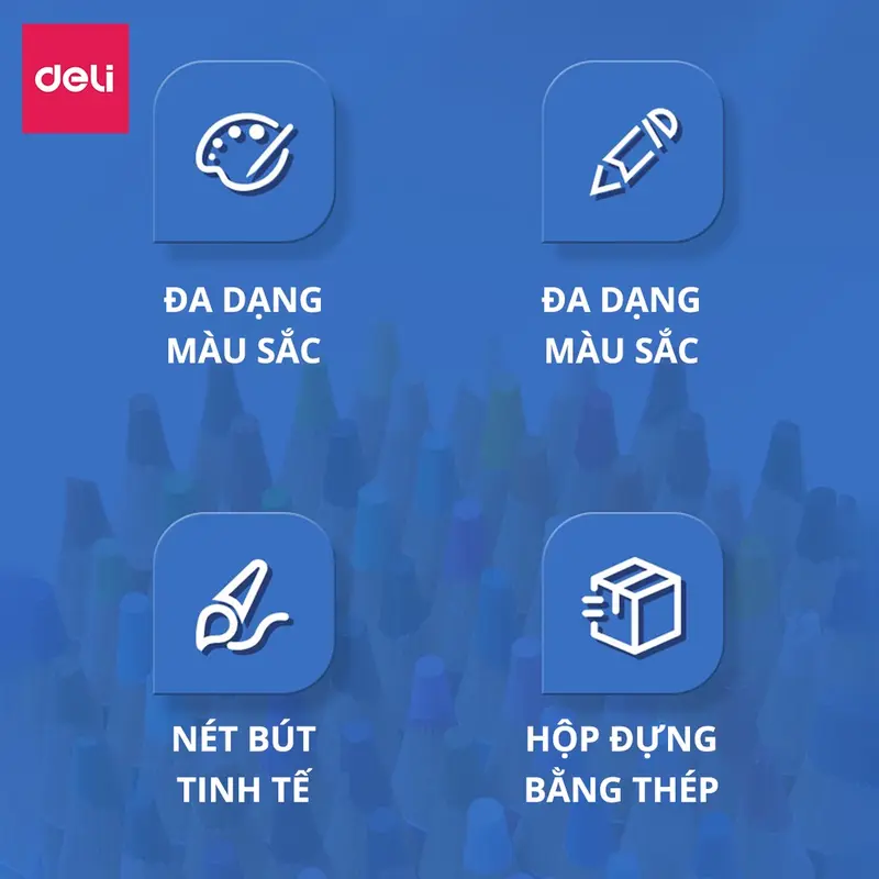 Bút chì màu gốc dầu Finenolo x Deli - 24/36/48/72 màu - Hộp màu chì thiếc chuyên nghiệp tô màu mịn kín giấy tông màu tươi sáng bản nâng cấp