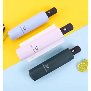 Payung Lipat Otomatis Buka Tutup Anti UV Sinar Matahari Lapis Vinil Premium Quality Besi Biru Cream Cream Hijau