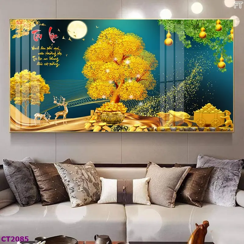 [ TRANH TRÁNG GƯƠNG ]  TRANH HƯU NAI TÀI LỘC  , TRANG TRÍ PHÒNG KHÁCH , PHONG LÀM VIỆC , KHÁCH SẠN , CẦU THANG ,... Decor Tường Treo Tường 0