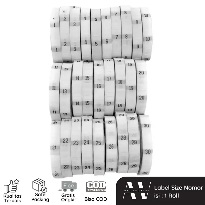 AVACC Label Size Nomor Baju Woven Label Size Bagus dan Murah