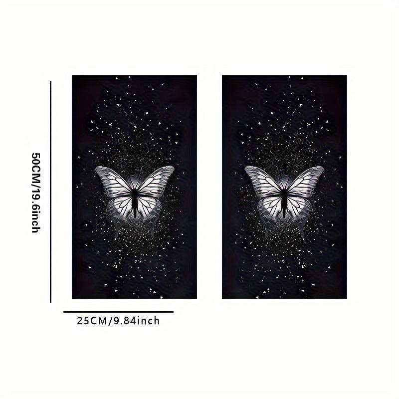 Product Introduction of Butterfly Pattern Car Sticker, 2 Counts/set Self-adhesive Car Center Column Decal, Car Exterior Decoration Accessories for Car Center Column 1