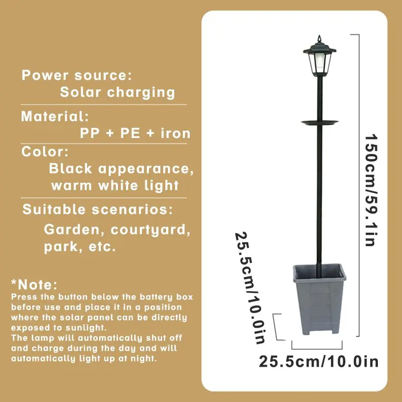 Solar Powered Outdoor Light, Waterproof Decorative Light, Garden Villa Lawn Light, Outdoor Super Bright Flowerpot Street Light 1
