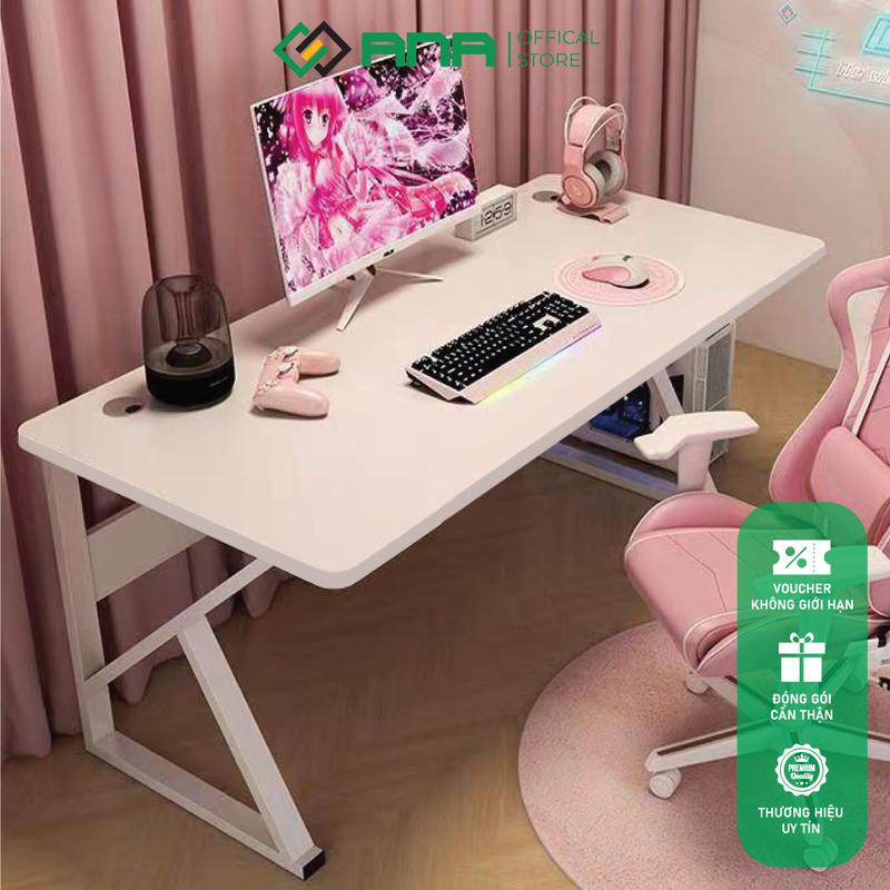 [NỘI THẤT ANA] Bàn gaming chữ U,K mặt thẳng làm việc chơi game tại nhà khung chân sắt hộp 20x40mm decor phòng học, chơi game có 1  thanh đỡ mặt bàn chắc chắn