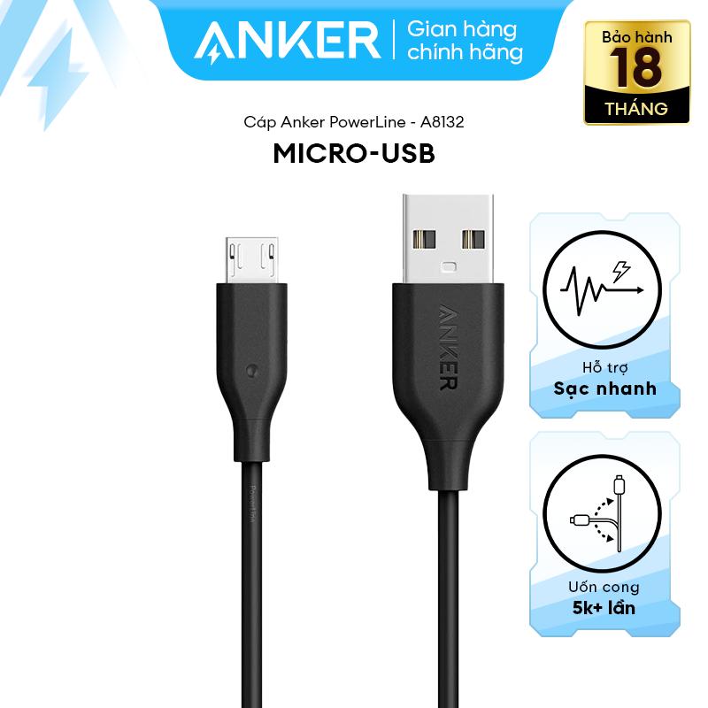 Cáp sạc Anker PowerLine - Micro-USB - Độ dài 0.9m - A8132