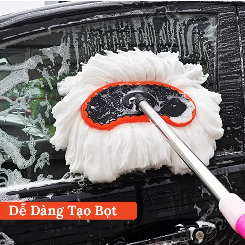 Cây Lau Rửa Xe Ô Tô Cán Dài Lông Mềm – Cán Chổi Có Thể Kéo Dài (Có Bán Lẻ Đầu Chổi) Phụ Kiện Lau Xe 7