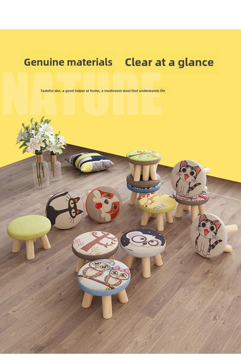 Product Introduction of Cute Wooden Child Sofa Stool Cartoon Fashion Creative Small Stool 2