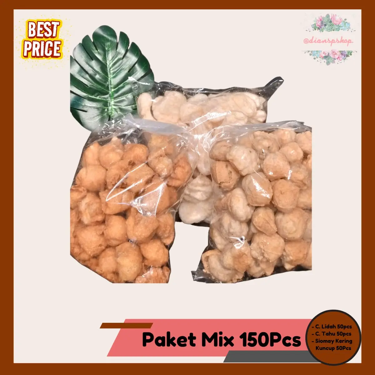 Paket Mix 150Pcs Cuanki Lidah Cuanki Tahu Siomay Kuncup Madam Di Food