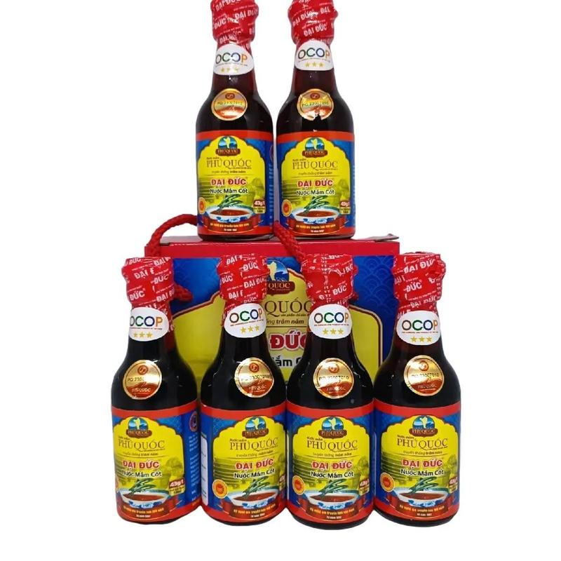 Nước mắm cốt 43° đạm 6 chai thủy tinh tổng 300ml , nguyên chất,dùng để chấm ăn sống, không có chất bảo quản, Nước Sốt Chua Cay , 3