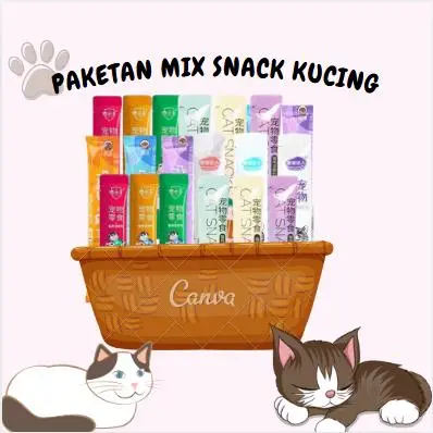 75pcs 50pcs 500gr 1kgSnack Kucing Mix / Makanan Hewan Peliharaan/ Strip Kucing Kecil Dan Kucing Besar/ Makanan Wet Cat Food Creamy 1