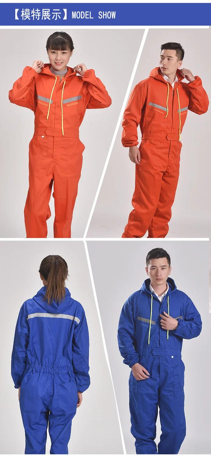 Product Introduction of Working Hooded Coveralls Raincoat Overalls Dust-proof Paint Spray clothing Hood Protective safety Reflective Work clothes 5