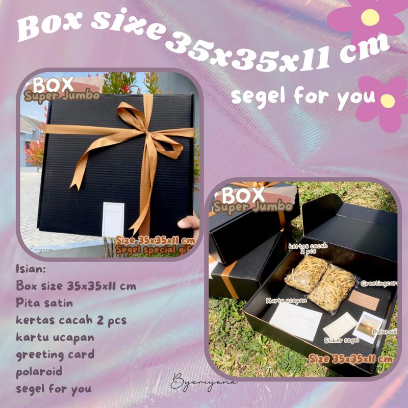 Product Introduction of HAMPERS GIFT BOX PAKET KOTAK KADO BESAR HITAM PREMIUM KARDUS SET PACKAGING LENGKAP HADIAH ULANG TAHUN 35x35x11 CM 30x20x5 CM  JUMBO BIRTHDAY WISUDA COWOK CEWEK ULTAH VALENTINE ANNIVERSARY GRADUATION SKRIPSI LEBARAN WEDDING BABYBORN HARI GURU 3