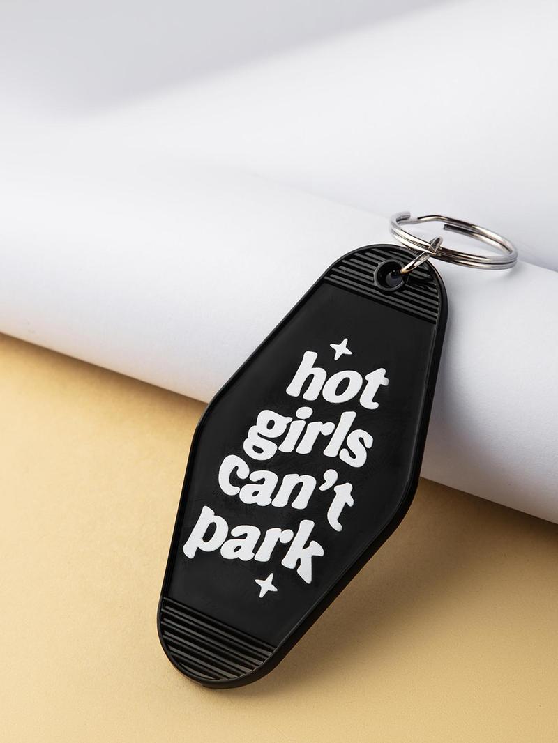 Product Introduction of Hot Girls Can't Park Letter Pattern Keychain, Creative Keychain for Women & Men, Fashion Accessories for Bag Decoration 3