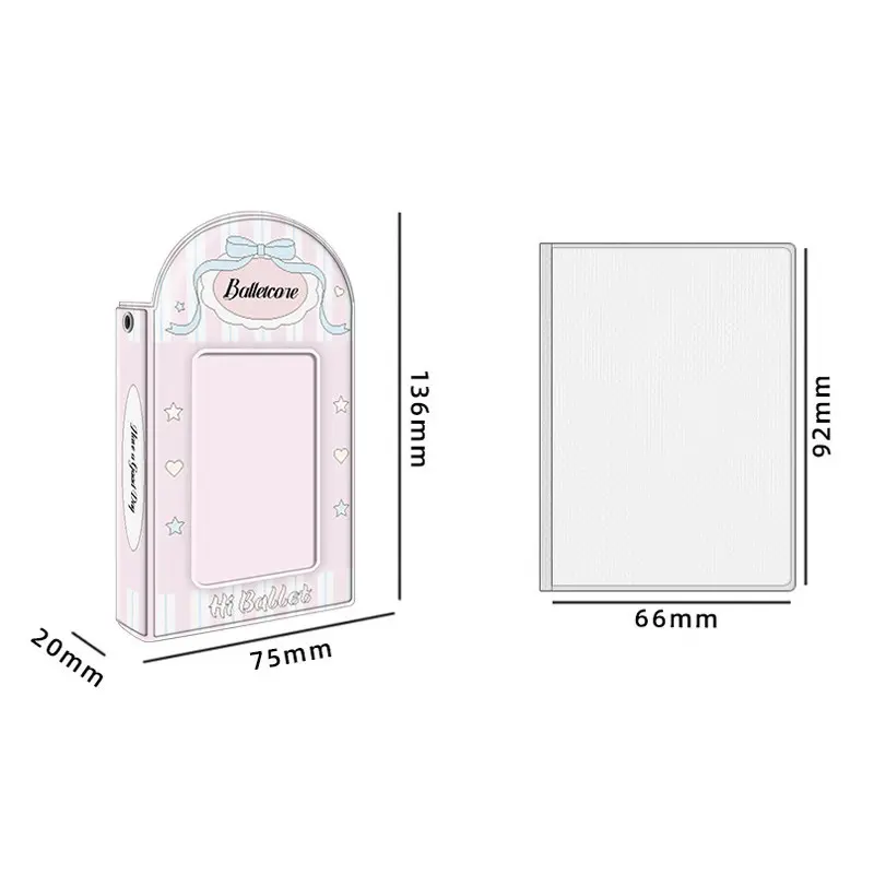 Album Ảnh Phong Cách Múa Ba Lê, 3 Inch, Bìa Màu Hồng, Giá Đỡ Ảnh Thẻ, Album Mini, Để Sưu Tập Thẻ, Lưu Trữ Bảo Vệ Thẻ Thần Tượng Kpop Decor 7