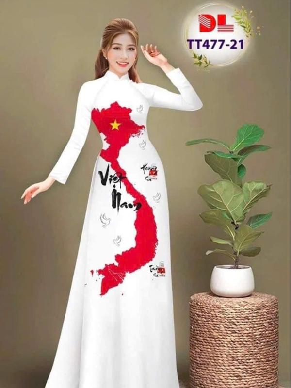Áo Dài  Nữ bđ trắng đủ size S/M/L/XL/2XL/3XL/4XL/5XL Red Knot chỉ giặt tay xl 0
