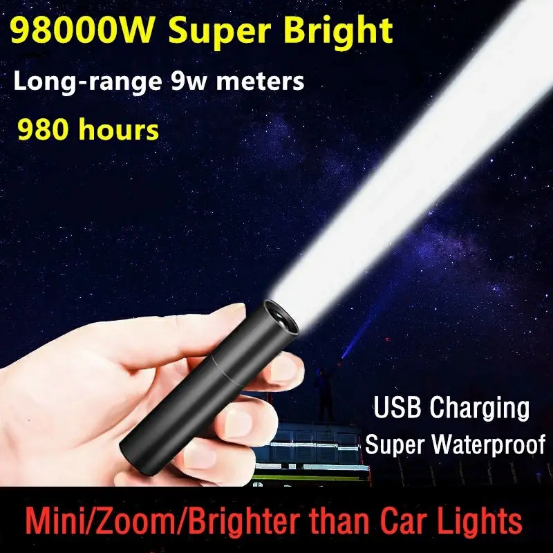 Senter Led Mini Super Terang Rechargeable