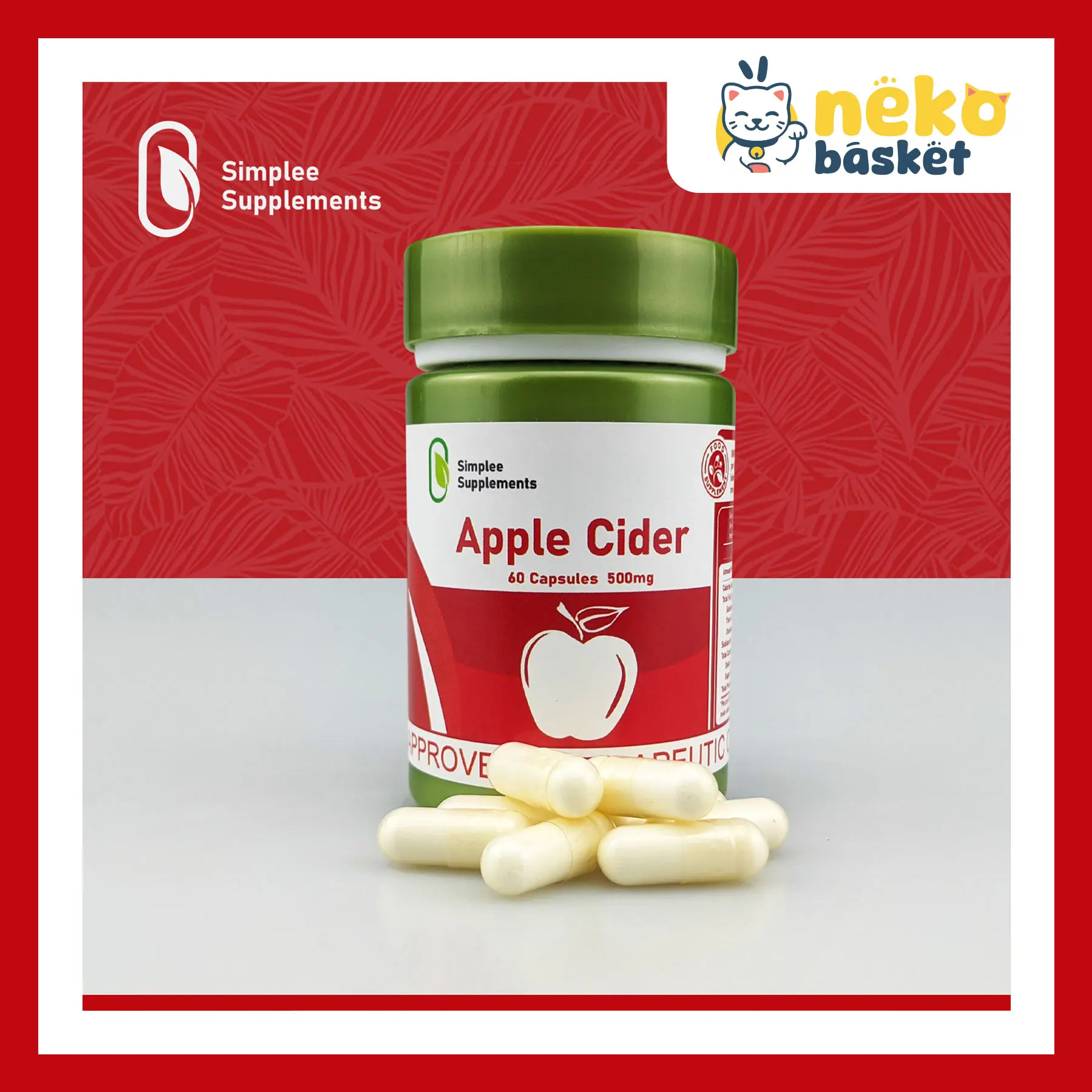Simplee Apple Cider Capsule Supplements – FDA Approved | 500mg | 60 ...
