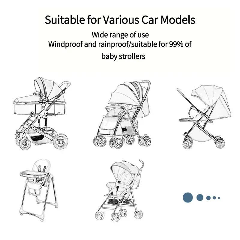 Product Introduction of Universal Stroller Rain Cover Baby Car Weather Wind Sun Shield Transparent Breathable Trolley Umbrella Raincoat Accessories Cart Shield Raincoat 14