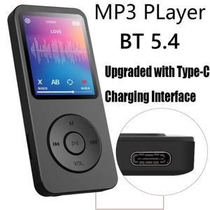 1.8inch MP3 Player Type-C Portable Walkman Bluetooth 5.4 Compatible E-book Recording Sports FM Radio Music Player