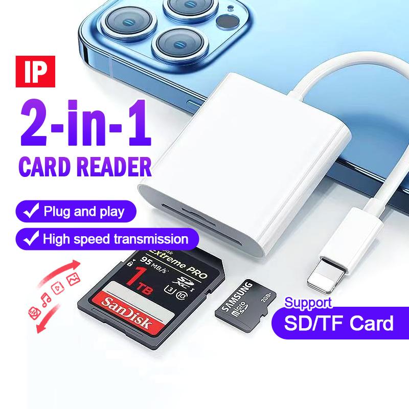 Đầu Đọc Thẻ Nhớ Tốc Độ Cao Cho Điện Thoại,máy Tính Bảng Nhà Táo(Lightning).hỗ Trợ Thẻ SD,TF,Micro SD.
