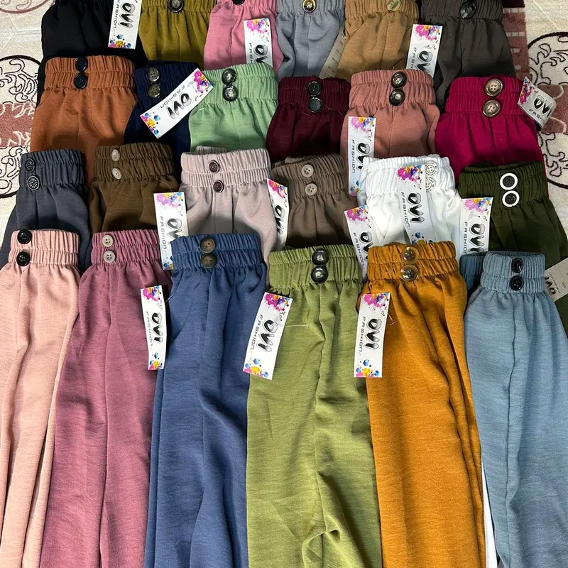 Kulot crinkle 100’ribu 4pcs celana kulot panjang variasi kancing button 0