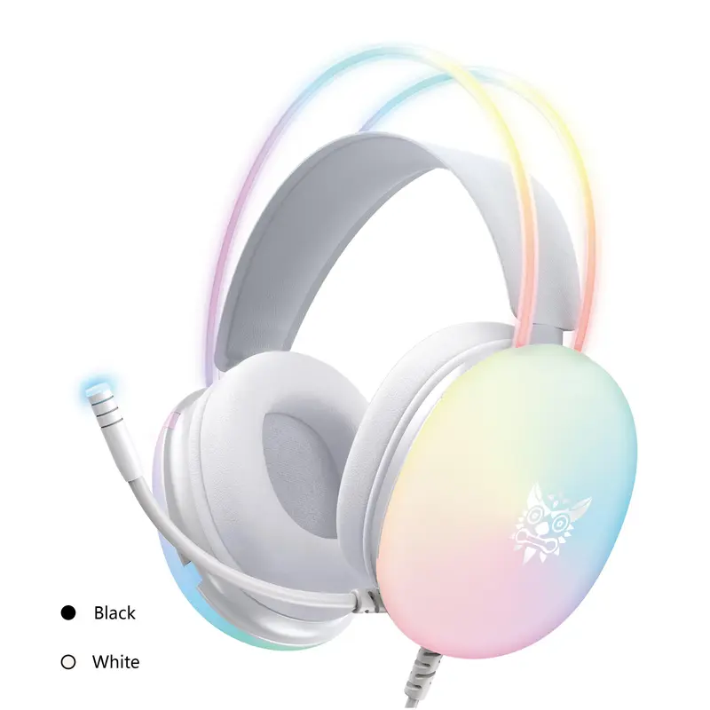 Onikuma X25 Over-ear Design Headphone, Noise Cancelling Headphone with Microphone, Gradient Light Effect Gaming Headset, E-sport Wired Headphone 0