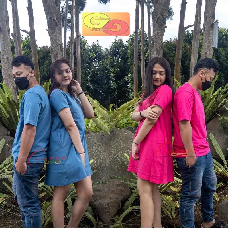 Kaos Couple Pasangan Premium Basic Standar Cotton Combed 24s 30s Baju Pria Wanita Dress Polos Lengan Pendek Unisex Family Set Pakaian Katun Crew Neck Panjang Tebal 1