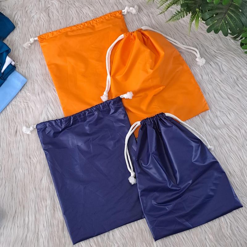 Túi Rút Vải Dù Trợt Nước Màu Bích, Cam Đựng Đồ Cho Bé Đi Học, Túi Chống Thấm Nước - Dùng Để Đựng Đồ Dơ, Giày Dép Cho Bé Mầm Non Đi Học