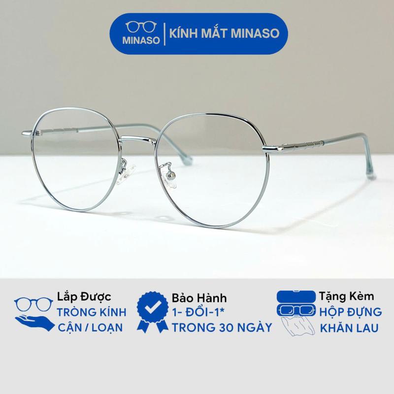 Kính mắt tròn cao cấp thời trang nam nữ mắt kính không độ chống ánh sáng xanh và tia UV400 bảo vệ mắt gọng kính chắc chắn thay được tròng kính cận phong cách Hàn Quốc 173
