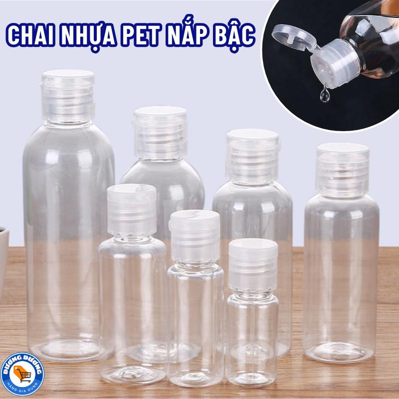 COMNO 10 Chai Nhựa PET Nắp Bật Chiết Mỹ Phẩm Tonner Nước Rửa Tay Dầu Gội Sữa Tắm - Lọ Nhựa Chiết Nước Tẩy Trang 30ML 50ML 100ML Đựng Gia Vị Đựng Đồ Ăn Đựng Thực Phẩm glass jar bình tròn cao