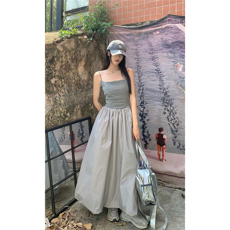 Hong Kong style retro high waist medium length casual A-line skirt  2574 main image 1