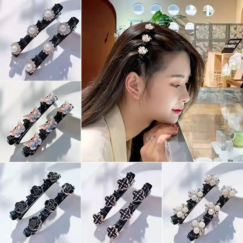 Kẹp Tóc, Thời Trang, Kẹp Bên Hông, Phong Cách Hàn Quốc, Thiết Kế Dễ Thương, Hai Lớp, Kẹp Tóc Thanh Lịch, Phụ Kiện Tóc, Phong Cách Mới Hoa Women 0
