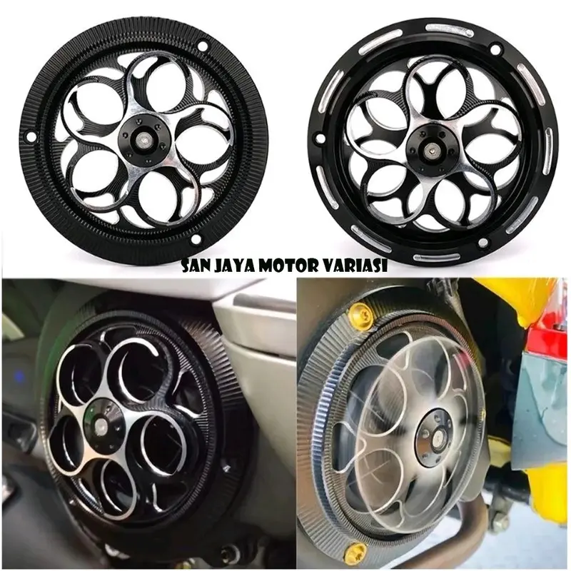 COVER TUTUP SPINNER BUNGA KIPAS MESIN NEW MODEL SPINNER BULAT KIPAS PENDINGIN FULL CNC FAST BIKES Vespa SprinT 0