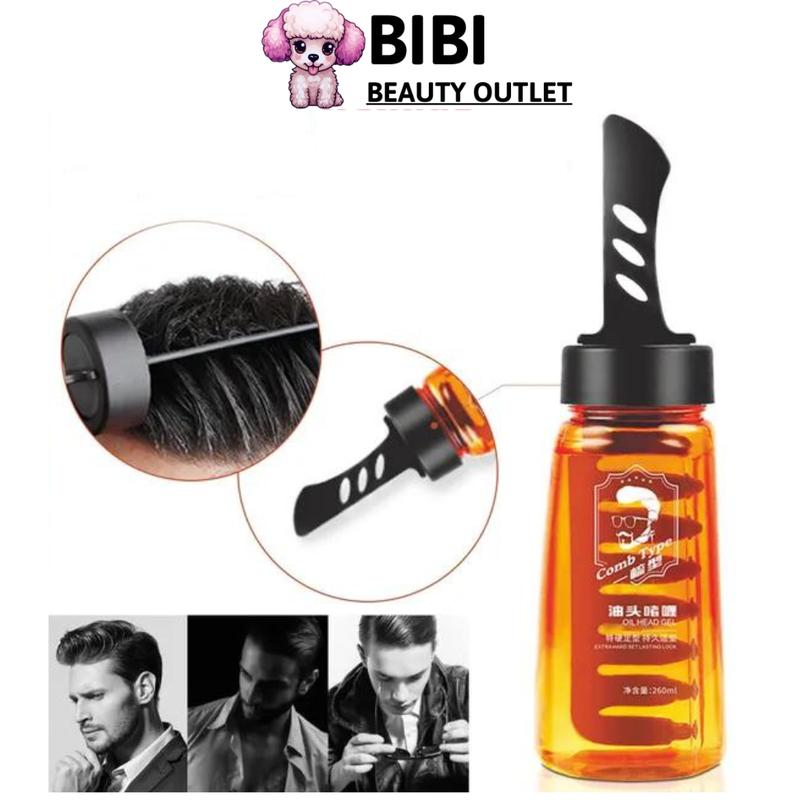 Tinh Dầu Lược Vuốt Tóc Cho Nam Cool Baoshi Gentleman's Model Oil Head Gel 260ml Pomade Dưỡng Tóc