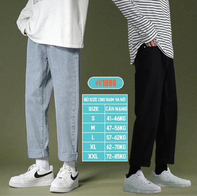 Quần baggy nam, xanh, đen, chất bò dáng xuông đứng . Quần baggy nam, jeans, ống suông rộng Hottrend 2023 J101