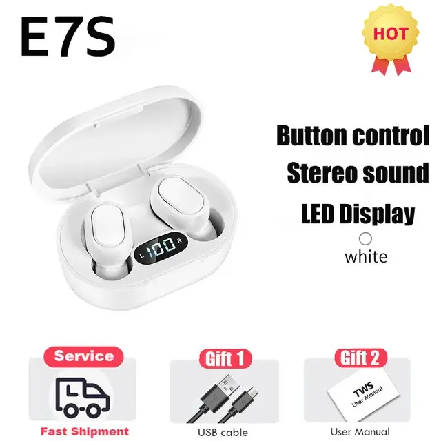 Tai Nghe Bluetooth E7S Cute Mini Pin 7 Tiếng, Nghe Nhạc Bass Hay, Phù Hợp Mấy Bạn Lổ Tay Nhỏ. 6