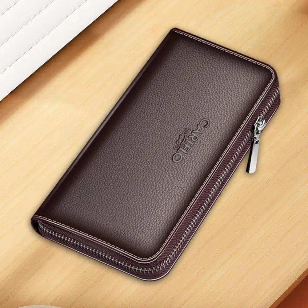 New Simple Men Wallets Long Quality Zipper Large Capacity Multiple Card Slots Fashionable Wallet For Men