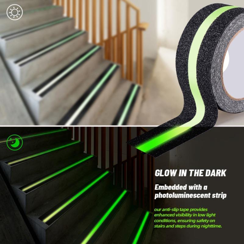 Luminous Self Adhesive Safety Anti Slip Tape, Reflective Tape with High Traction Gravel, Universal Tape for Indoor & Outdoor Stairs, Home Accessories 7