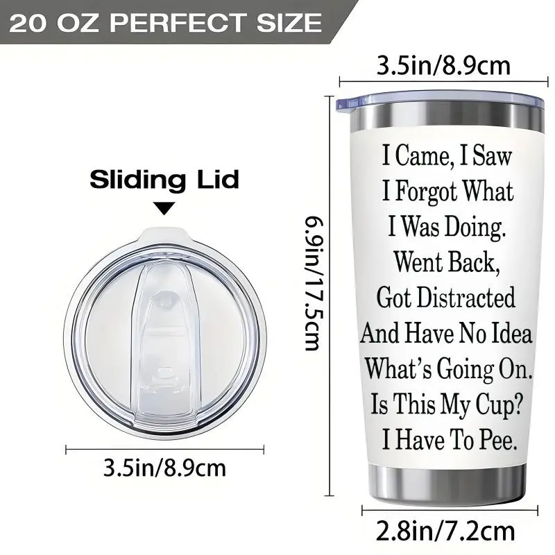 20oz Stainless Steel Tumbler with Lid, 1 Count Reusable Car Cup for Hot & Cold Beverages, Perfect Birthday & Holiday Gift 1