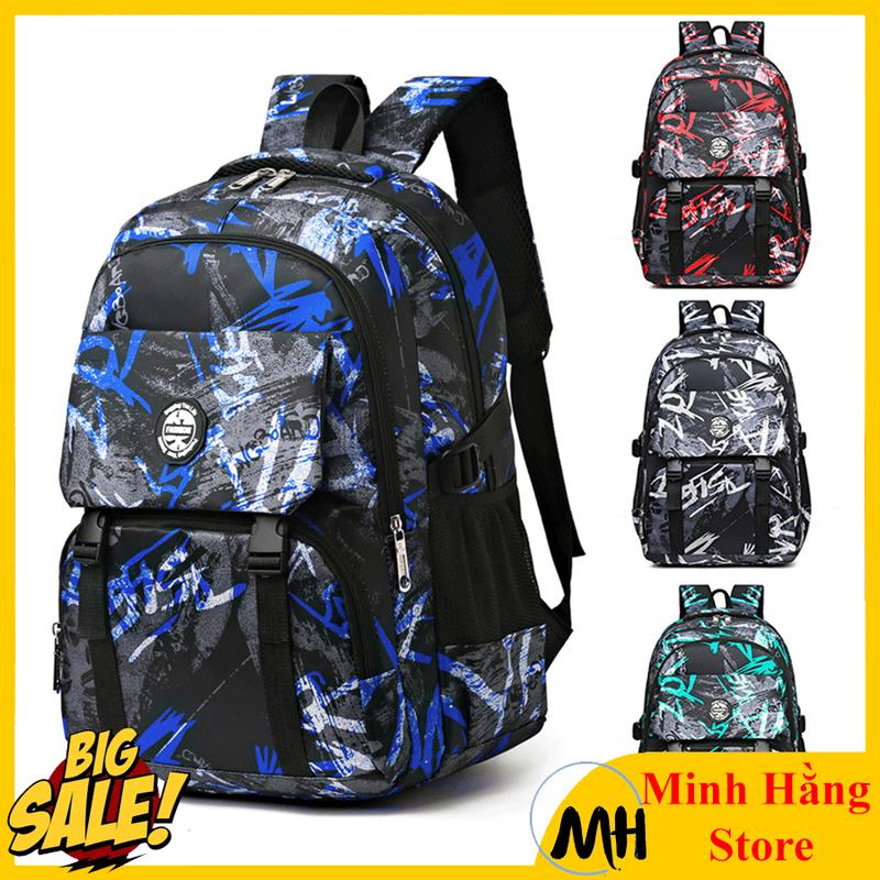 Balo học sinh nam nữ thời trang cấp 2 và 3 siêu nhẹ chống gù chống nước cao cấp phong cách mới, ba lô cặp sách màu loang cá tính nhiều ngăn cặp sách sinh viên đi học - du lịch tiện dụng