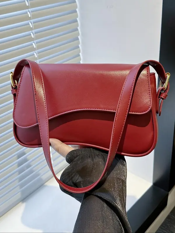 Women's Elegant Minimalist Shoulder Bag, Leather Satchel, Trendy Purses Crossbody Bags, Vintage Flap Underarm Bag, Gifts for Girlfriend, Chic All-match Shoulder Bag for Daily & Work Use, Sling Purse, Everyday Bags, Crossbody Bags, Ladies Purse 3