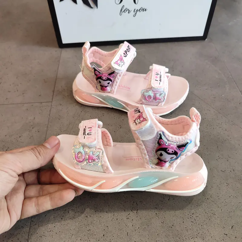 Sandal Bé Gái Từ 3-13 Tuổi Siêu Nhẹ Họa Tiết Hoạt Hình Đế Êm Chống Trơn Trượt Phong Cách Hàn Quốc D162 6