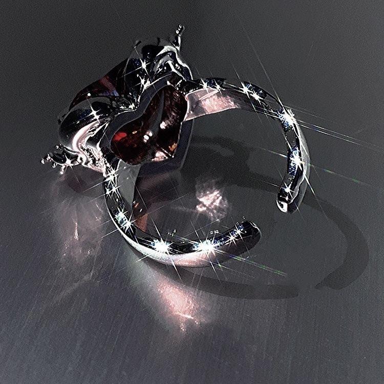 Product Introduction of Nhẫn Gai Zircon Trái Tim, Dành Cho Nữ, Thiết Kế Nguy Hiểm Nhịp Tim, Thiết Kế Độc Đáo Cao Cấp, Nhẫn Ngón Trỏ Nhẫn Dễ Phối Đồ Độc Đáo 4