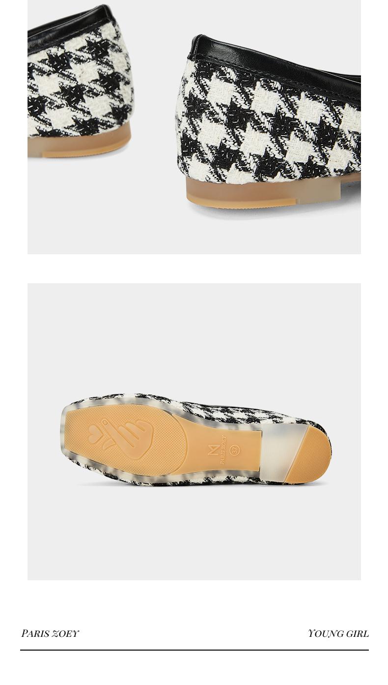Product Introduction of Paris Zoey Giày nữ búp bê nữ màu đen và trắng Vintage thanh lịch nữ giày Đơn giản Shoes 26