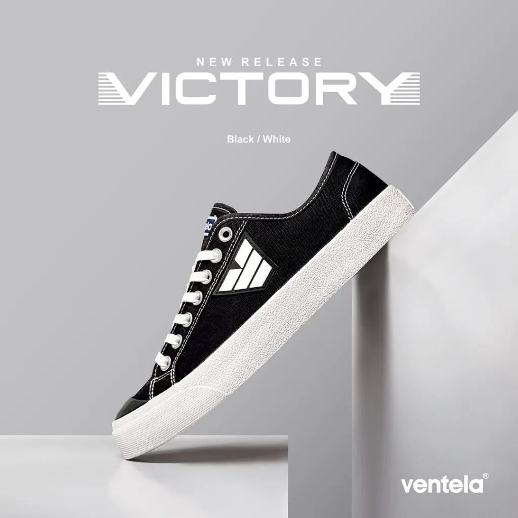 Sepatu Wanita Ventela Victory Black Natural Original Sepatu Lokal Terbaru Sneakers Vantela High Quality