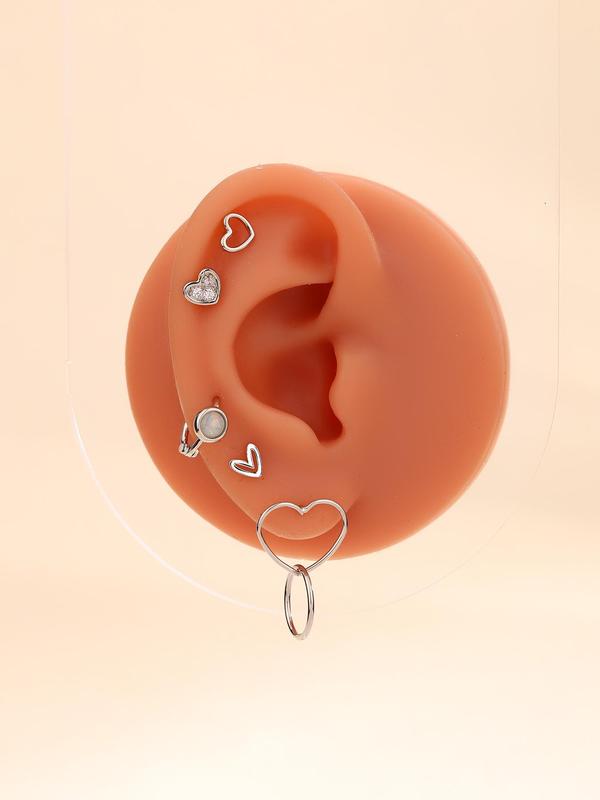 Cute Heart & Star Design Earrings Set, Fashion Jewelry for Party, Daily Clothing Decor, Trendy All-match & Exquisite Jewelry for Birthday Gift 4
