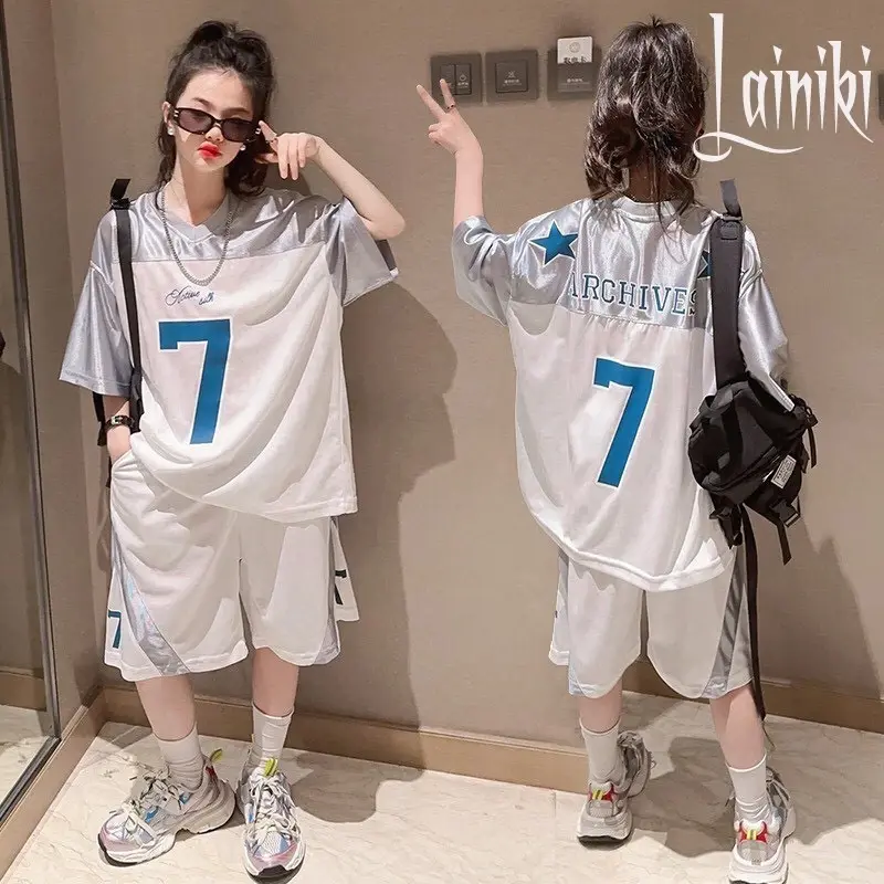 Bộ quần áo thể thao hè bé gái 18-50kg từ 6-16 tuổi số 88 chất cotton bóng. Đồ bộ bé gái, sét đồ bé gái 0