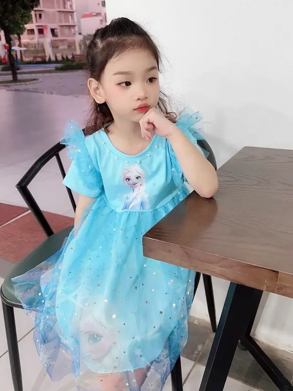 T.A fashion kids V69: Váy công chúa elsa xinh xắn,dễ thương,điệu đà 2